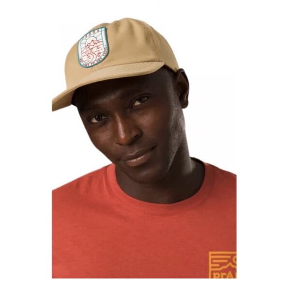 NWT PRANA GAZIN PATCH HAT Nomad Get Lost to Get Found UPF 50 Tan SnapBack - Picture 3 of 7